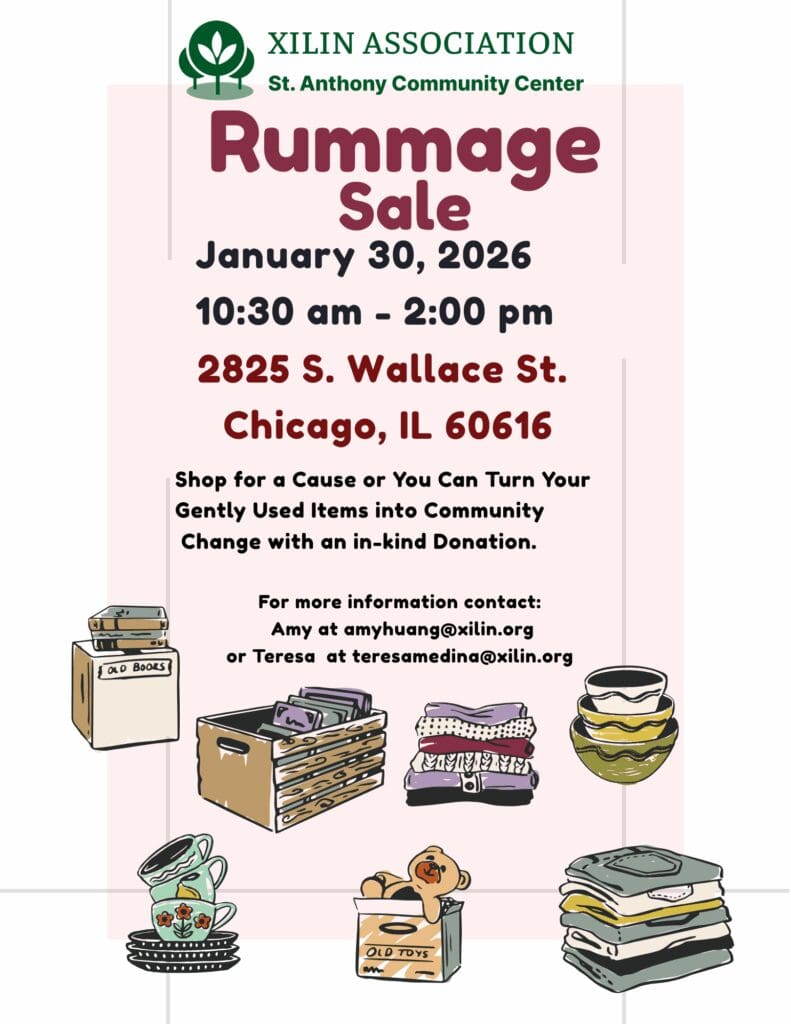 Xilin Association Rummage Sale Event1-30-2026 english
