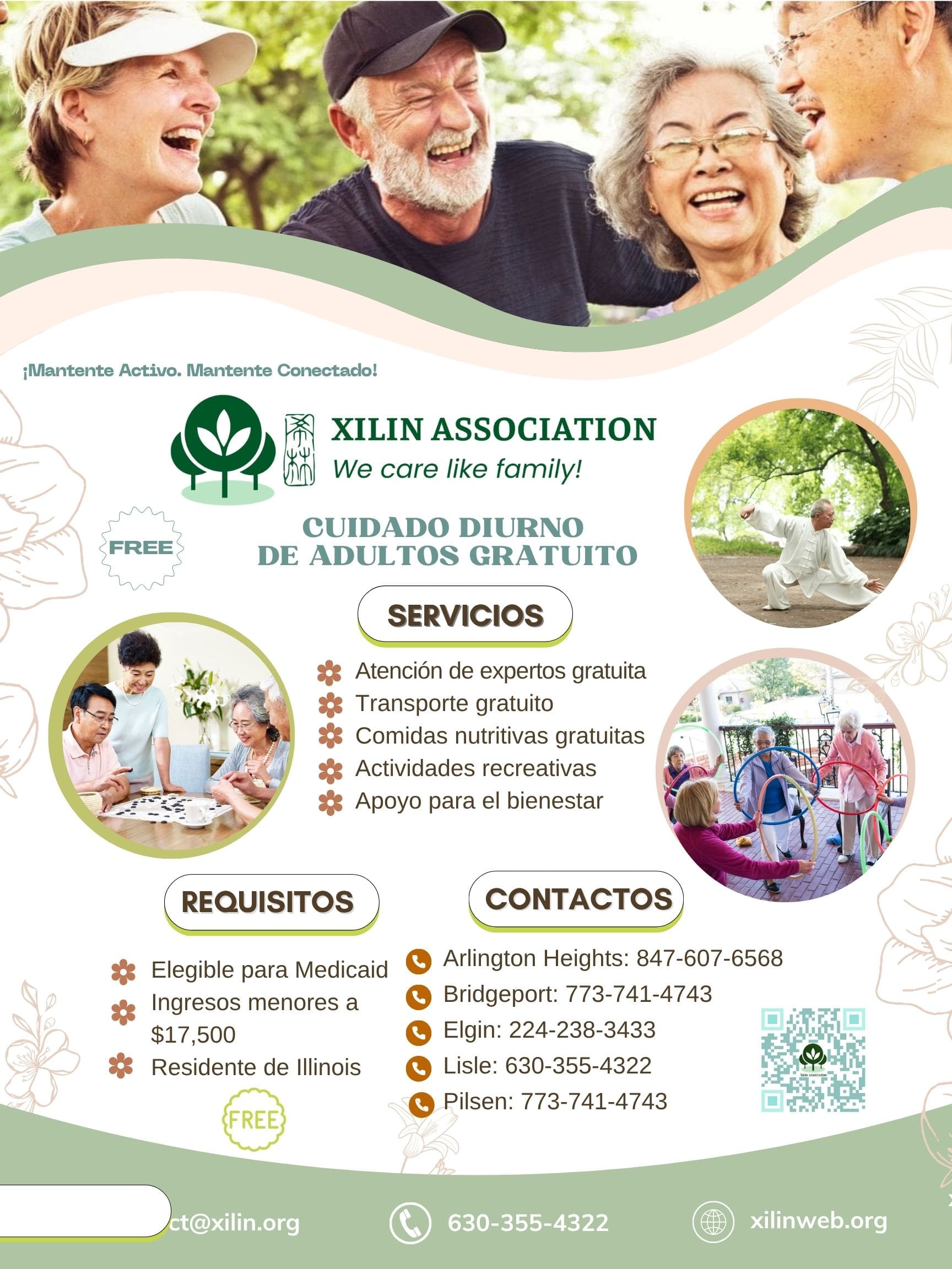 Xilin Adult Day Care Services Flyer Spanish